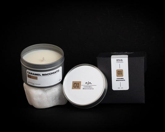 Luxury Scented Candle in premium coconut wax, caramel macchiato coffee scent