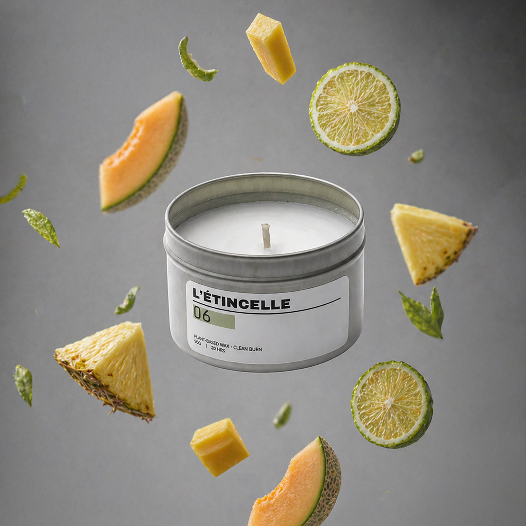 L'Étincelle | Mangue & Citron Vert | Bougie végétale | Boîte métal 90g