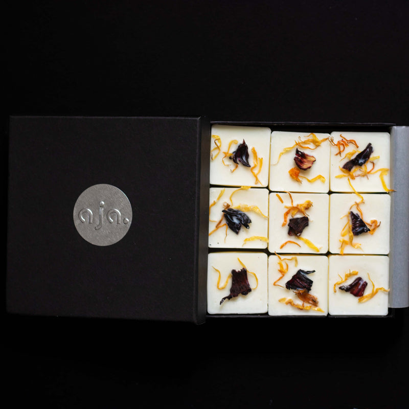 black box with botanical wax melts